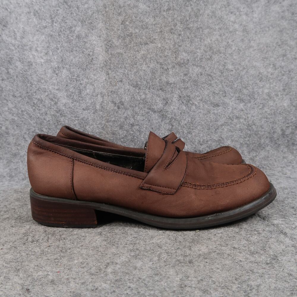 Connie Shoes Womens 6 Penny Loafers Slip On Leather Vintage Retro Brown Classic
